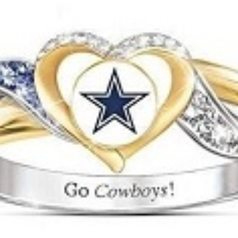 NEW Dallas Cowboys Ladies Two Tone 925 SS Star Rin